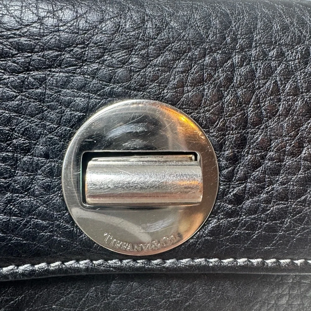 Tiffany & Co. Black Business Card Holder Leather
